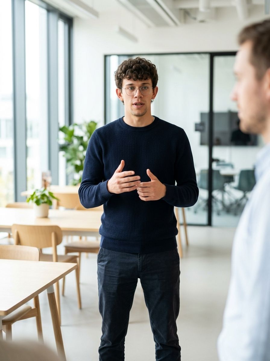 Noah Hofmann speaking in a meeting